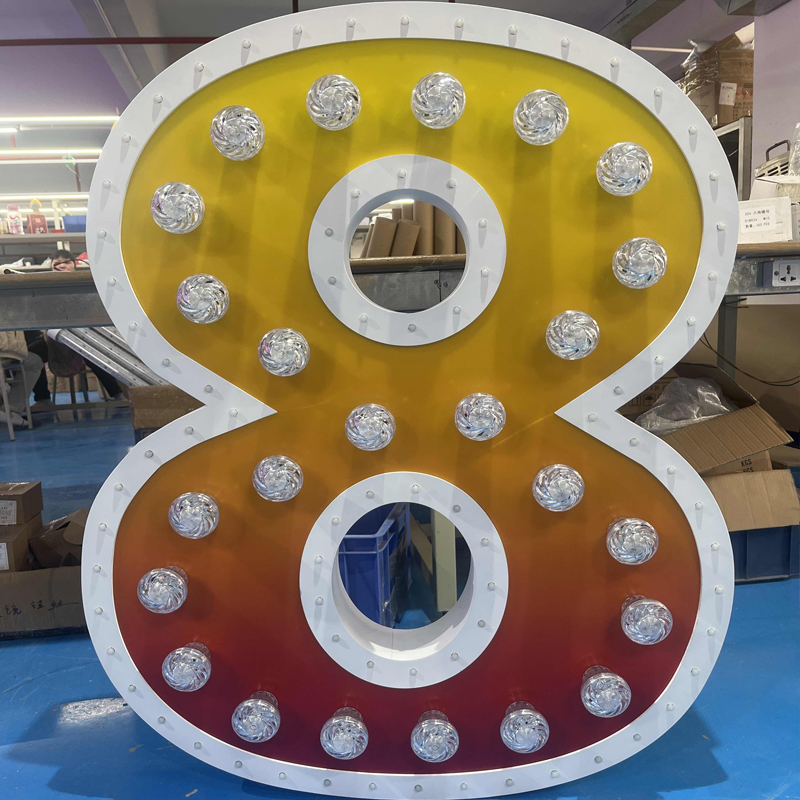 定造灯泡金属数字LED发光字用于户表告白